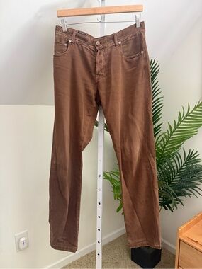 Kiton Mens 5-Pocket Casual‎ brown jeans 32x32